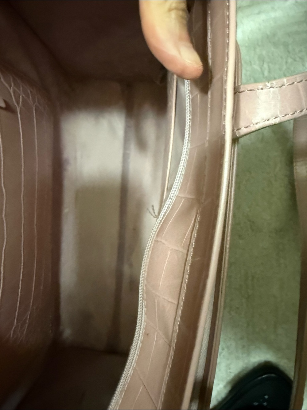 BEIS Pink Croc-Embossed Structured Tote - Picture 5 of 5